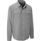 Chemise boutonnée solaire à manches longues Outbound, protection UV, hommes, gris Front_Angled_Right