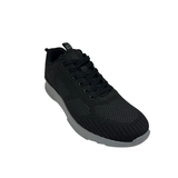 Outbound Men's Knit Casual Flyknit Laced Shoe with Removable Insole, Black Pattern Front_Three_Fourths_Angled_Right