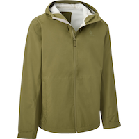 Woods Men's Brazeau Lightweight Waterproof Hooded Rain Jacket, Olive Green Front_Angled_Right