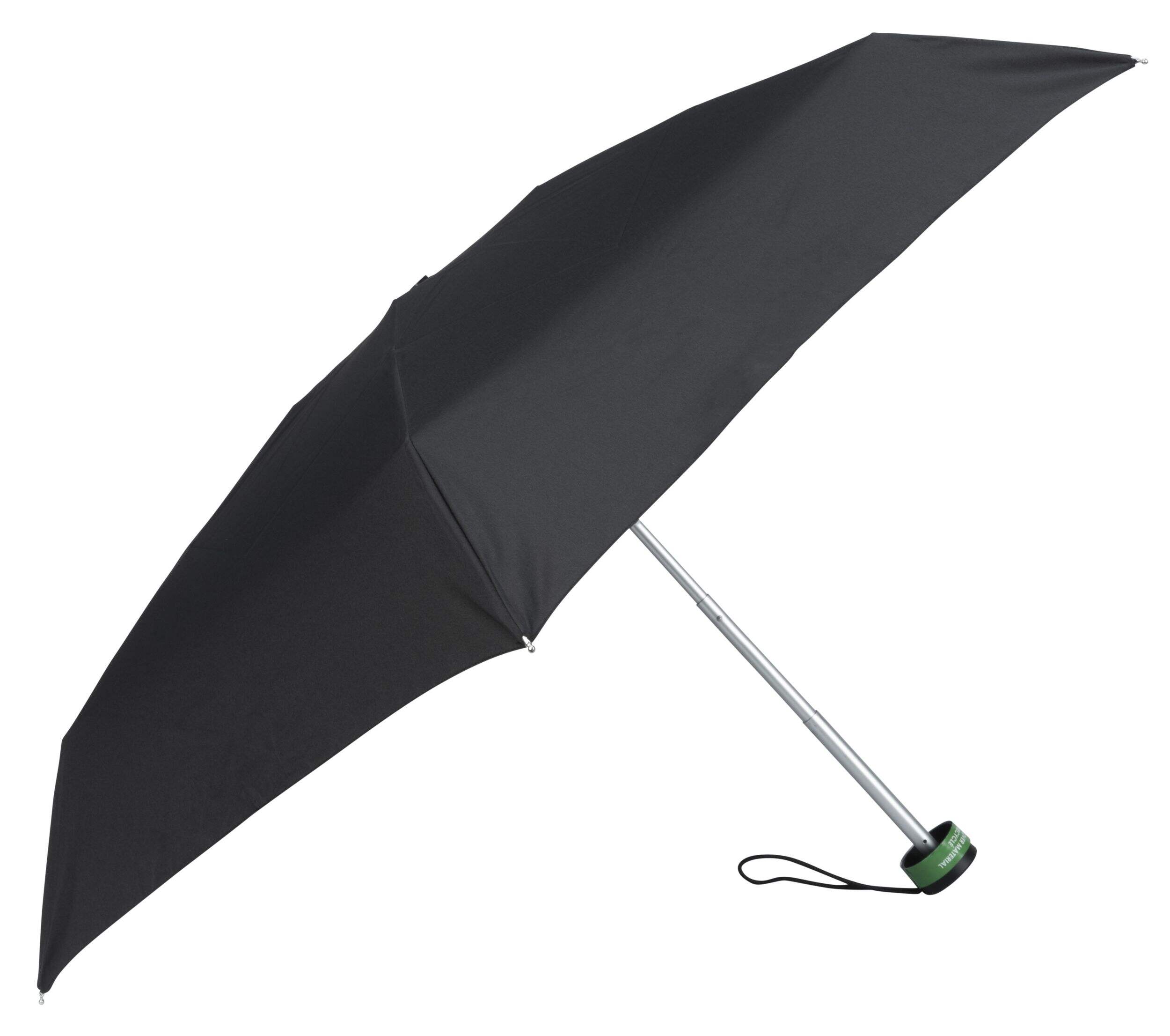 Mini parapluie Raintech Eco Micro à ouverture manuelle, noir, 39 po Front_Angled_Left