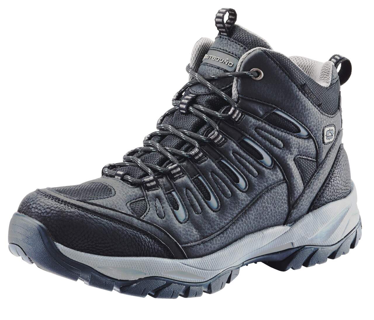 Outbound Men's Traverse Mid-Cut Waterproof Breathable Hiking Boots, Black