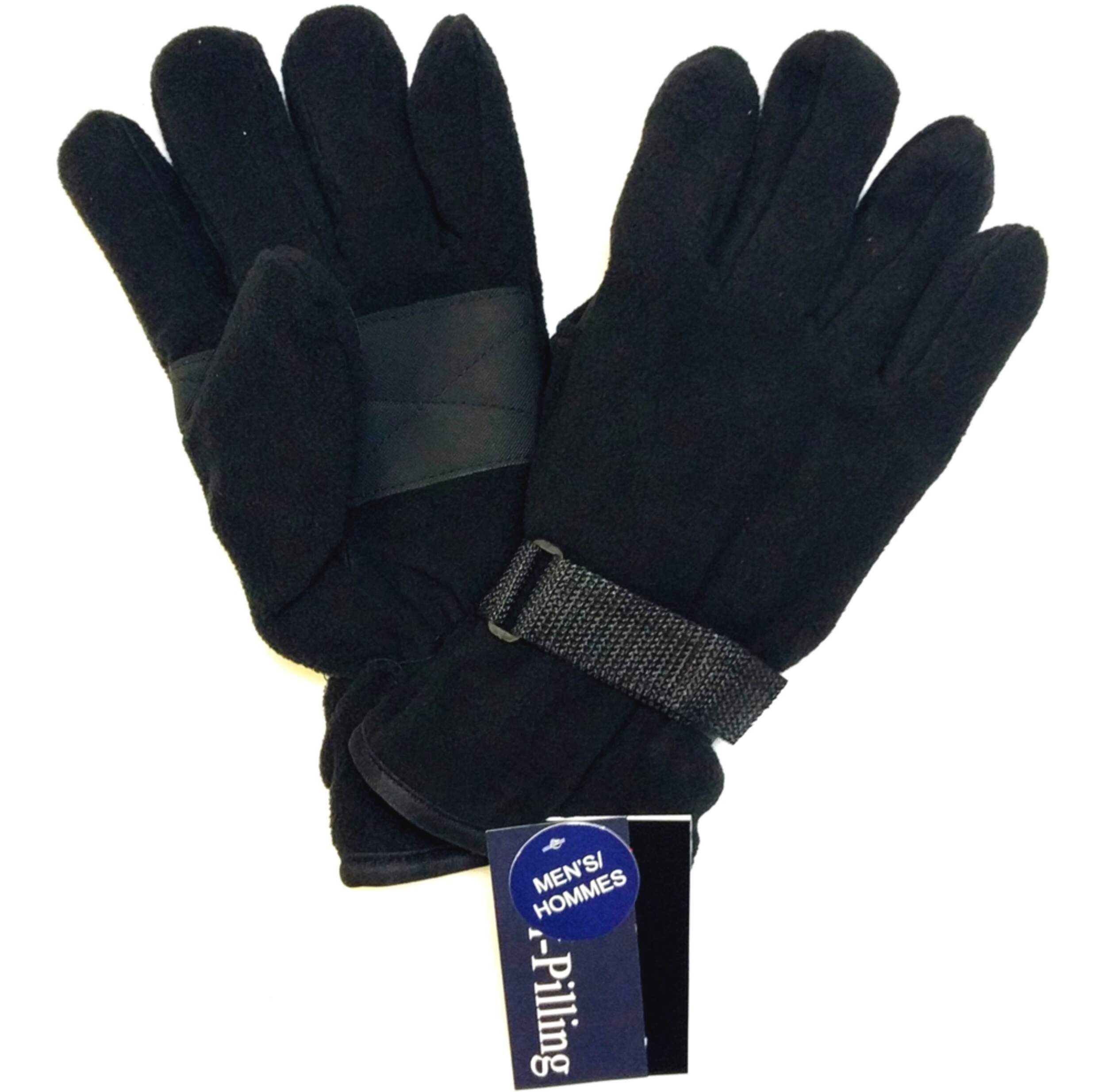 Gants d'hiver tout-aller en molleton isotherme en molleton poignets ajustables à Velcro pour hommes, variés Composite_or_Mixed