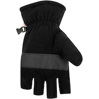 Hot Paws Men's Convertible Thermal Fleece Knit Flip Top Winter Mittens Fingerless Gloves Front_Flat