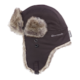 Tuque de style aviateur d'hiver à rabats isolés hydrofuge en fourrure Outbound, unisexe, noir Side_Left