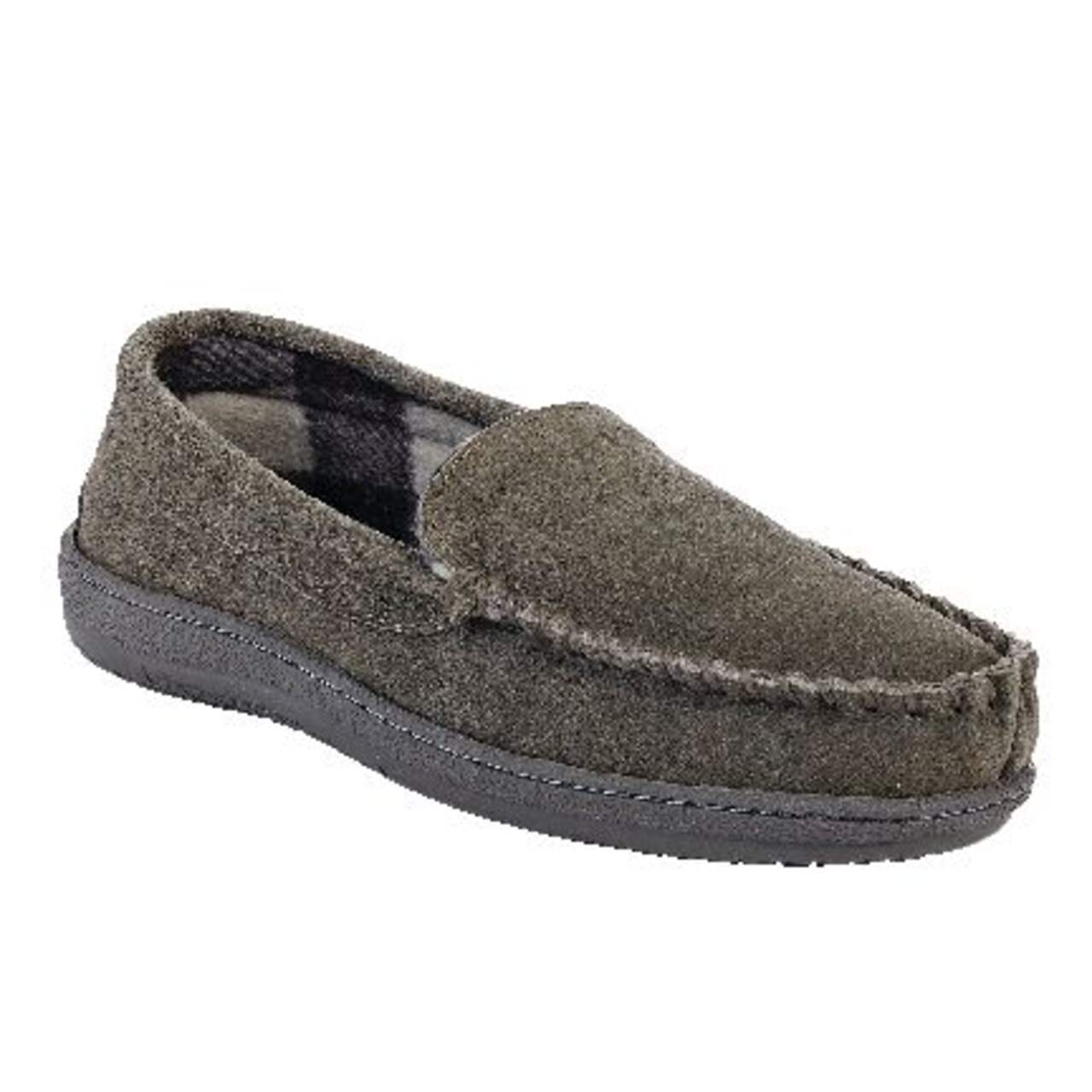 Outbound Men's Fleece Lined Leather Indoor House Slippers Non-Slip