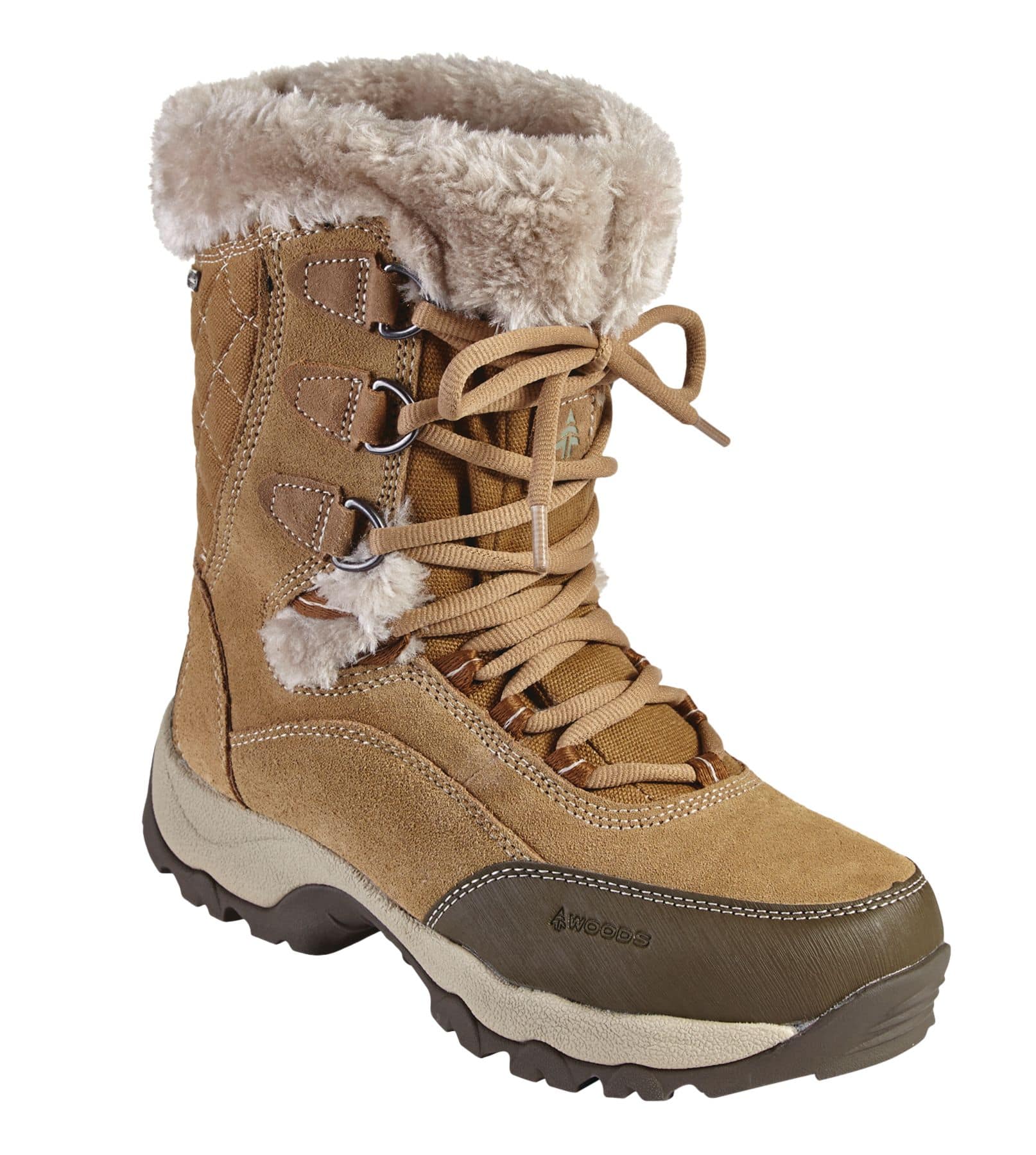 Bottes d hiver isol es en cuir imperm ables antid rapantes Woods Whistler pour femmes miel