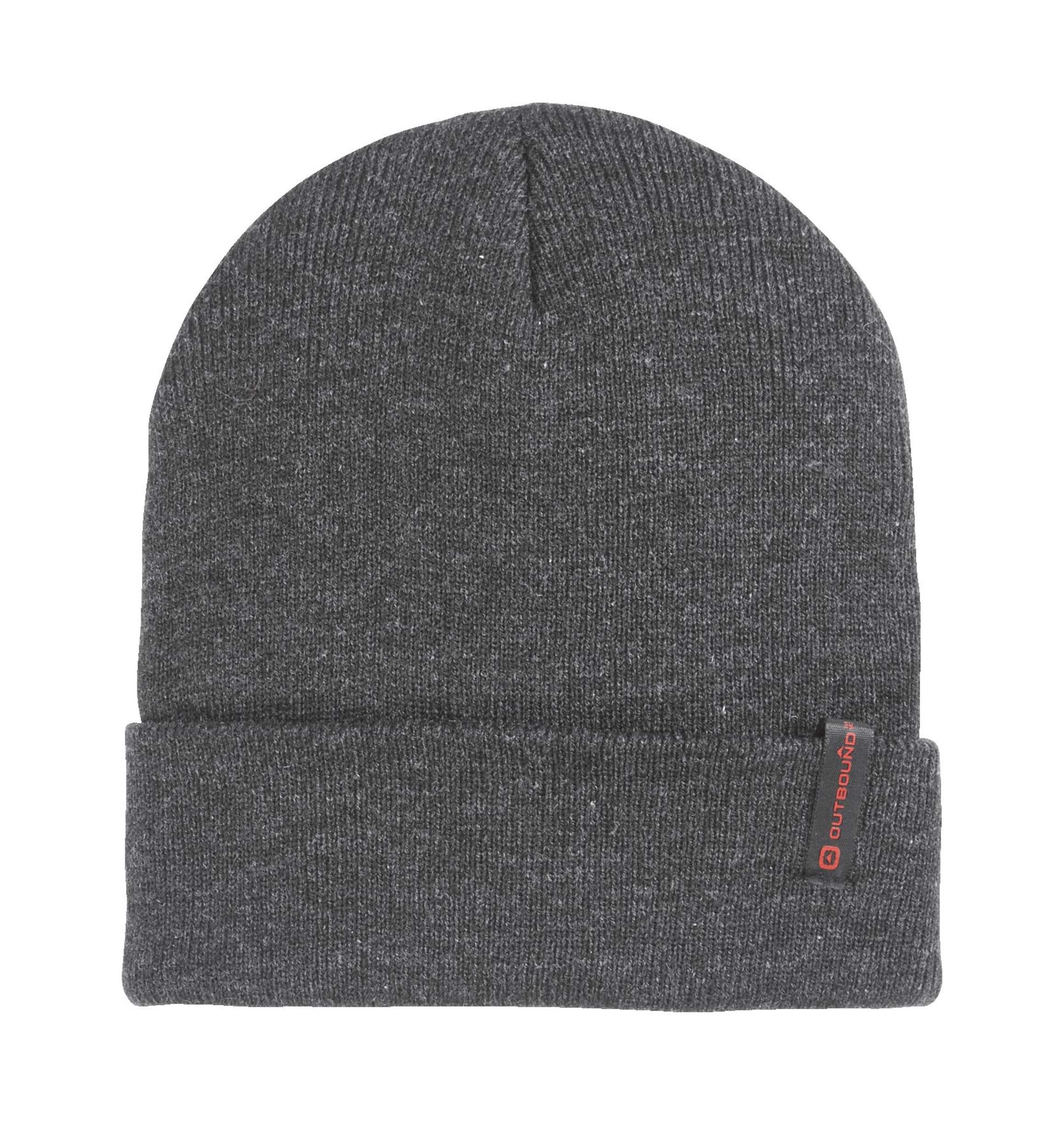 Outbound Thinsulate Double Layer Knit Toque Beanie Hat For Winter Ski/Snow Sports, Grey Front_Flat