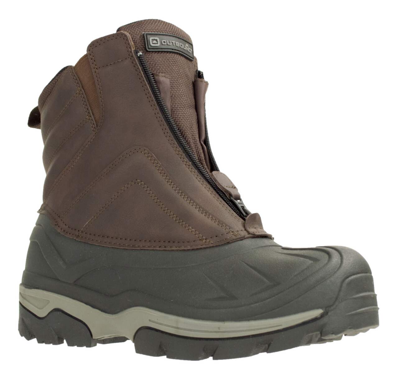 Men's front sales zipper snow boots