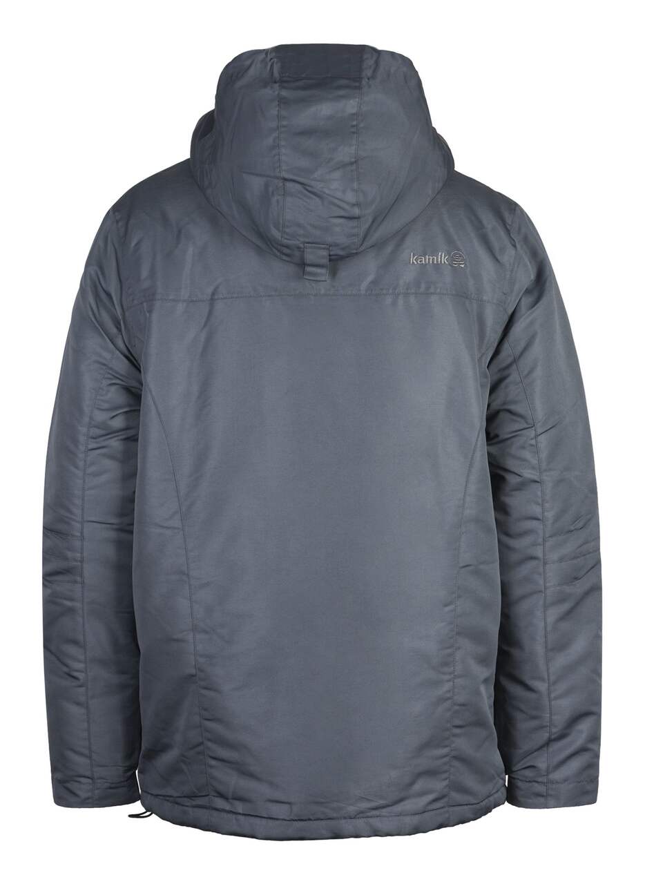 Kamik Men's Kai Waterproof Hooded Winter Ski Snow Jacket Thermal Insulated  Lining, Grey