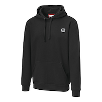 Outbound Men's Jamison Pullover Hoodie Sweatshirt Cotton Blend Jersey Knit Fleece, Black Front_Angled_Left