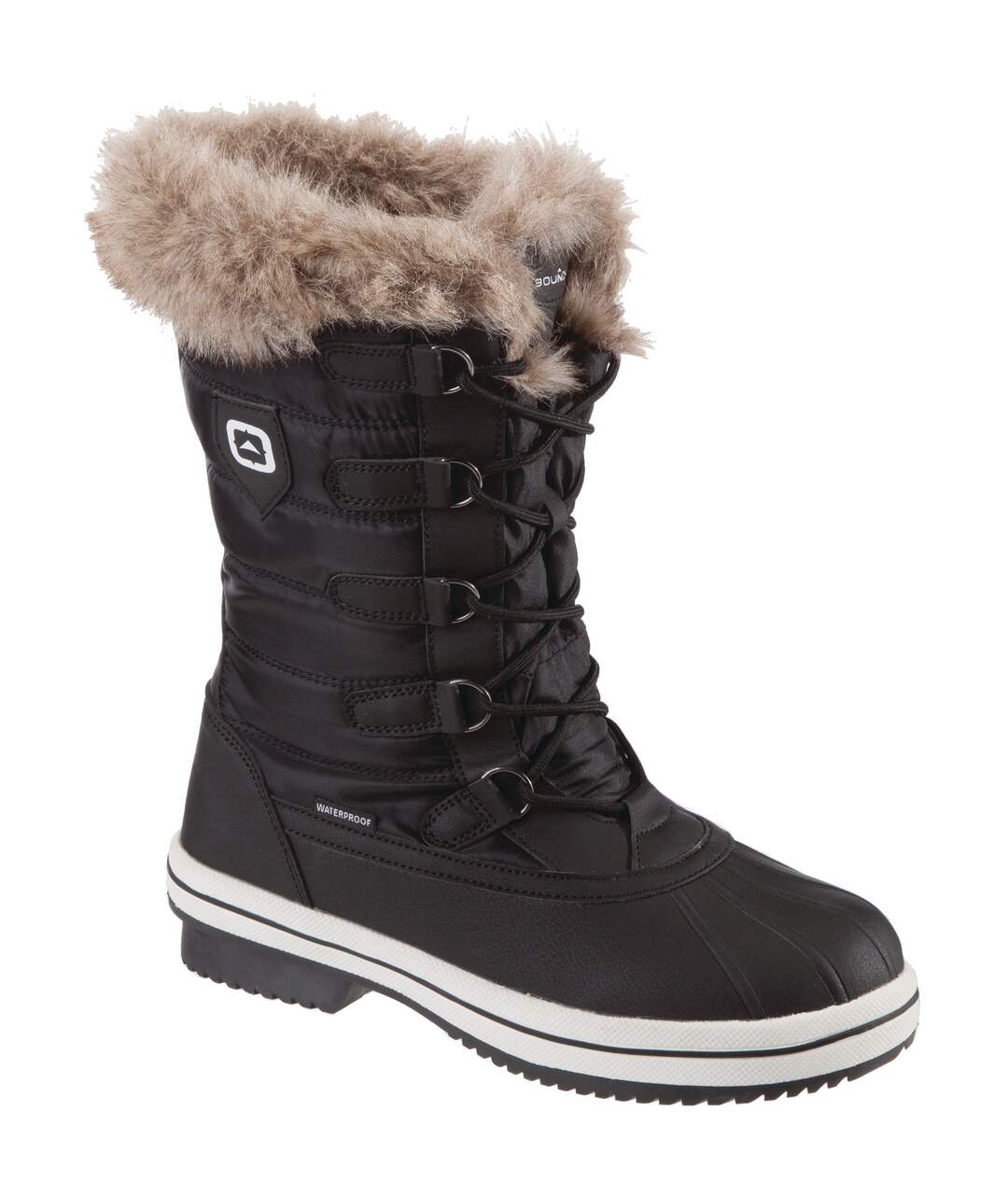 Outbound Women's Muskoka Insulated Water-Resistant Winter Snow Boots Cozy  Knit Cuff, Black