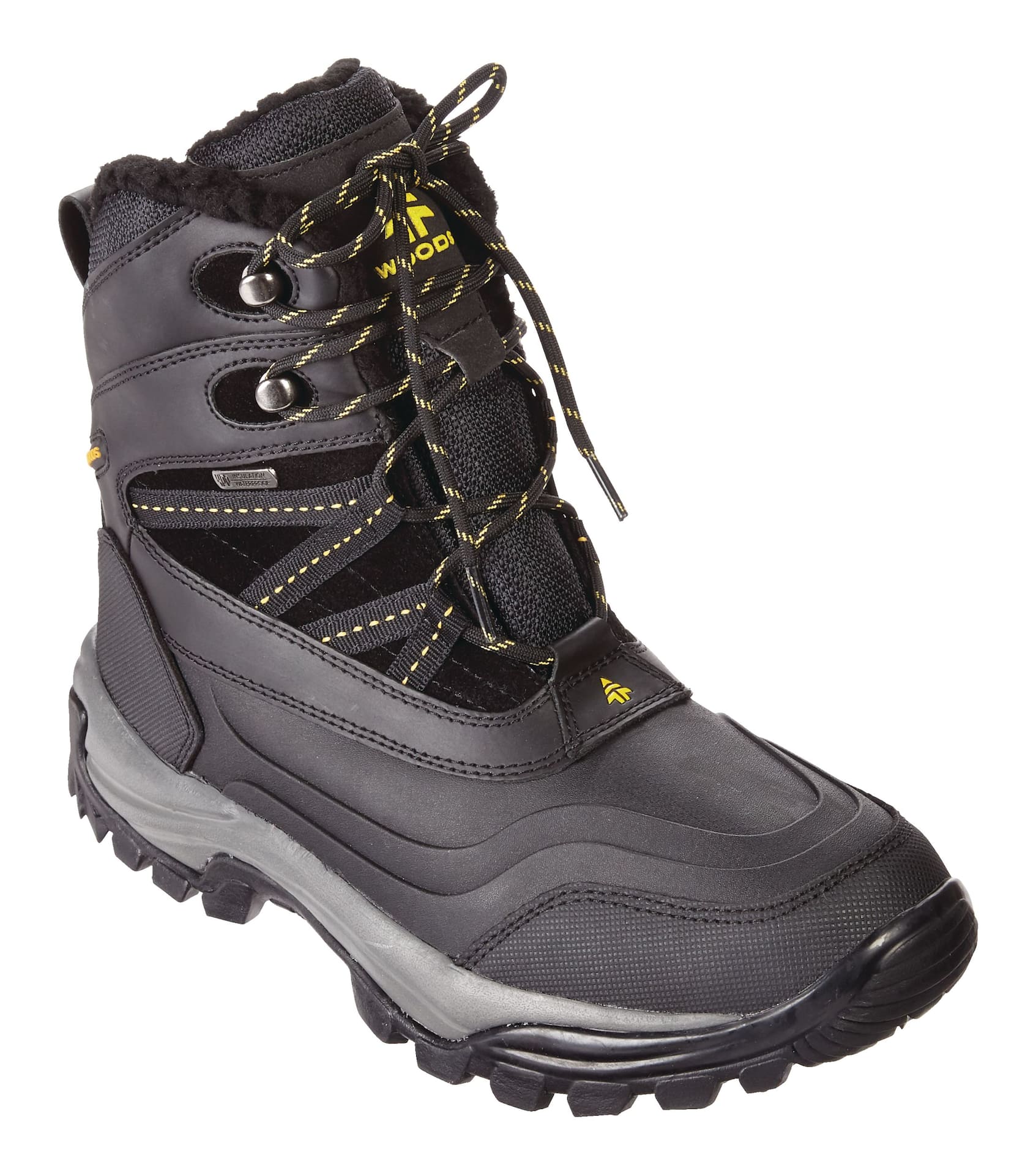 Woods Men's Snow Peak Insulated Leather/Rubber Winter Snow Boots Waterproof  Anti-Slip Warm