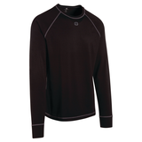 Camisole à manches longues avec encolure ronde tricot extensible couche de base isotherme Outbound pour hommes, noir Front_Angled_Right