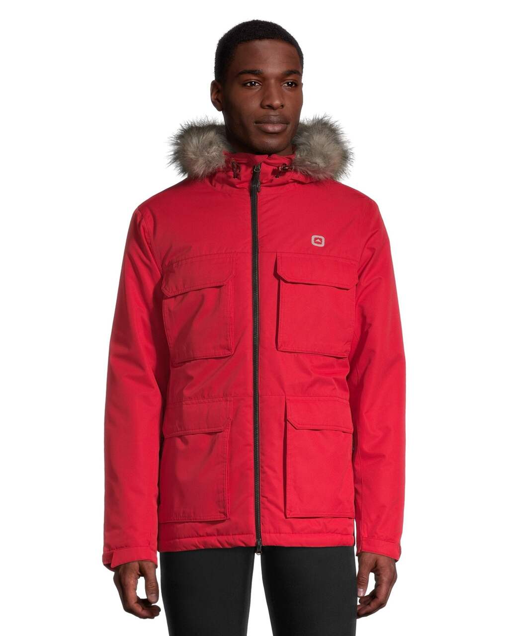 Outbound Men's Holloway Insulated Hooded Winter Parka Jacket  Water-Resistant, Red