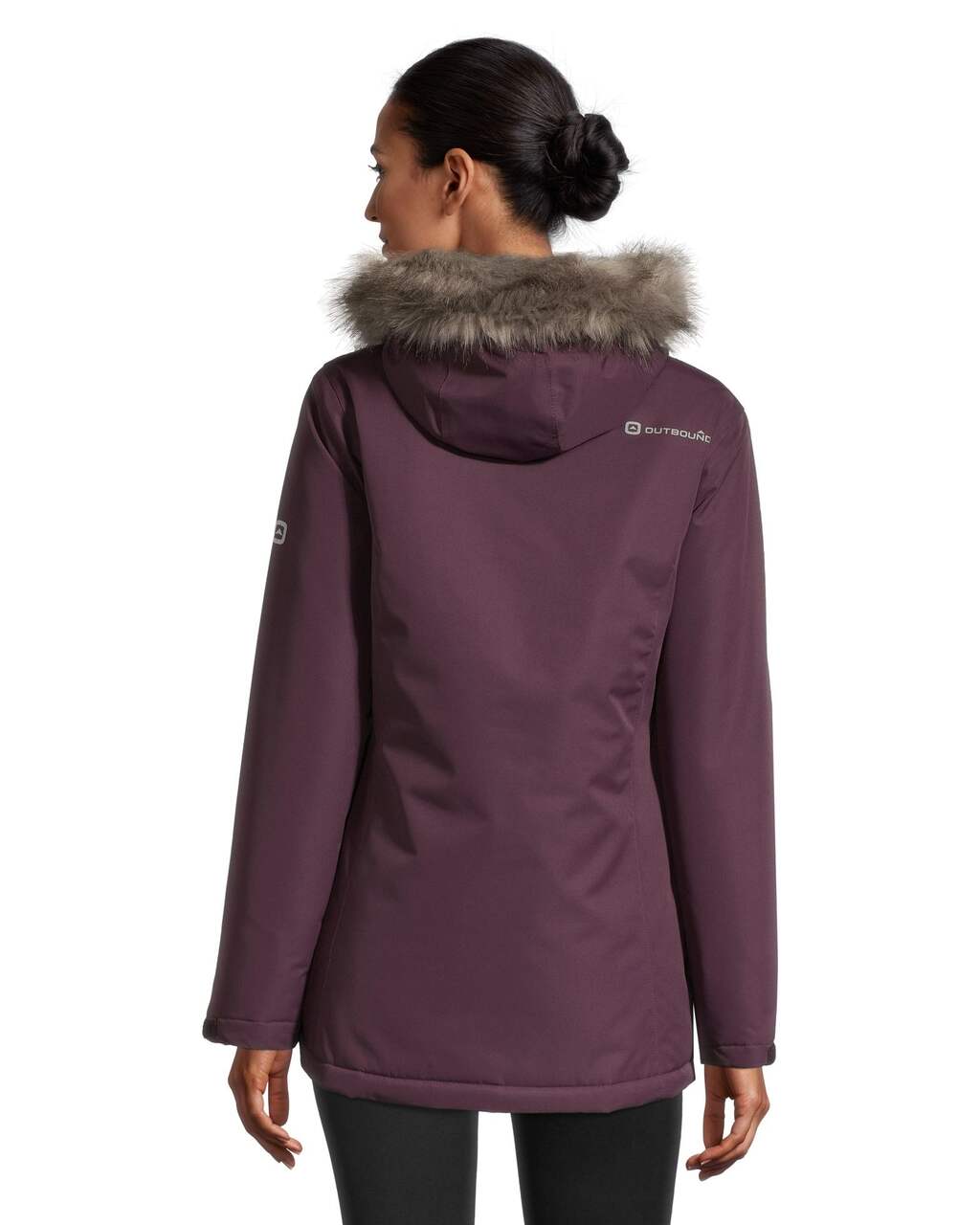 Outbound Women's Ramble Insulated Waterproof Winter Parka Jacket Faux Fur  Trim Hood, Plum