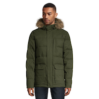 Woods Men's Kang Thermal Insulated Hooded Winter Parka Jacket Warm Water-Resistant, Olive Front_Flat