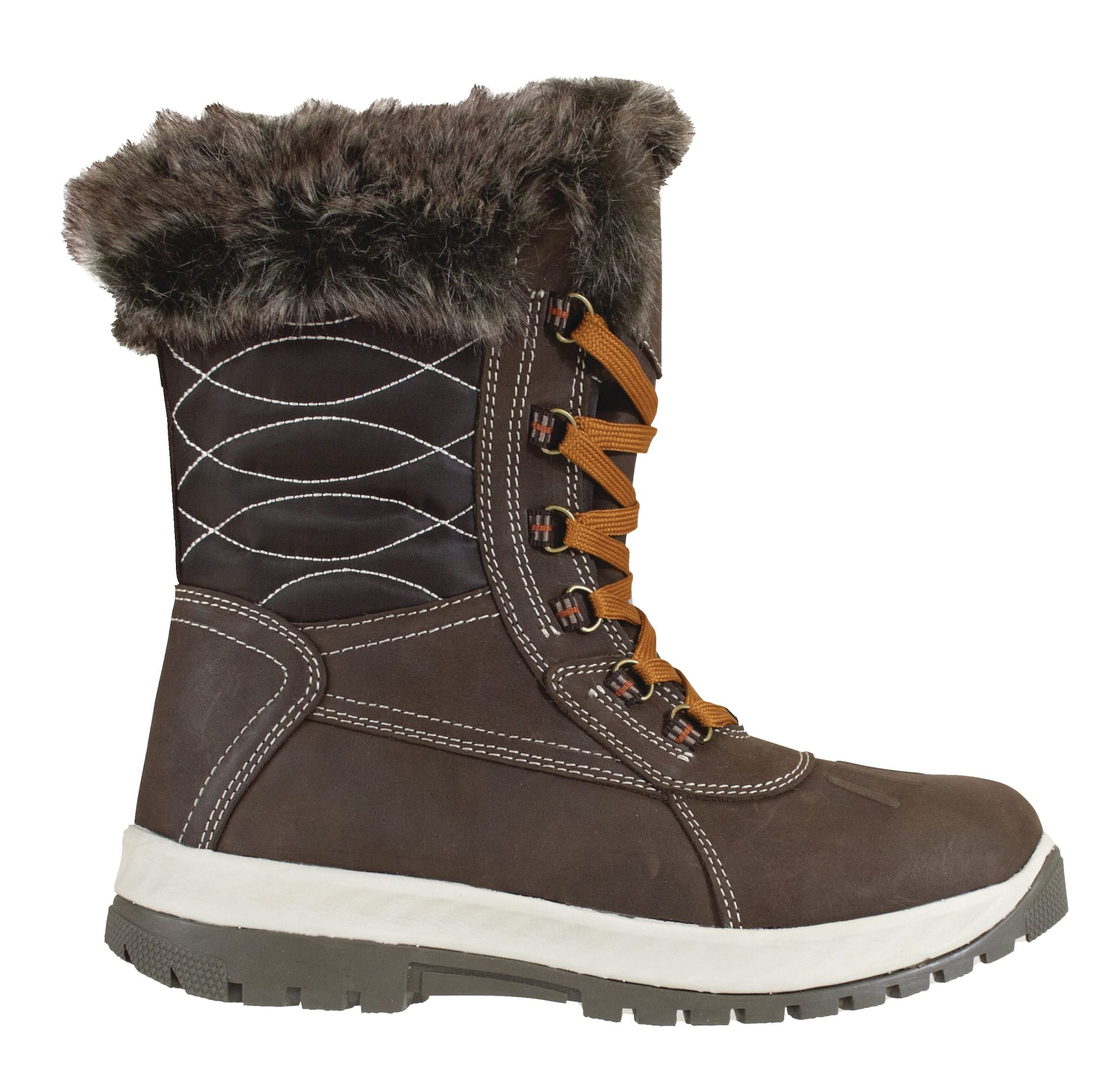 Outbound Women's Muskoka Insulated Water-Resistant Winter Snow Boots Cozy  Knit Cuff, Brown