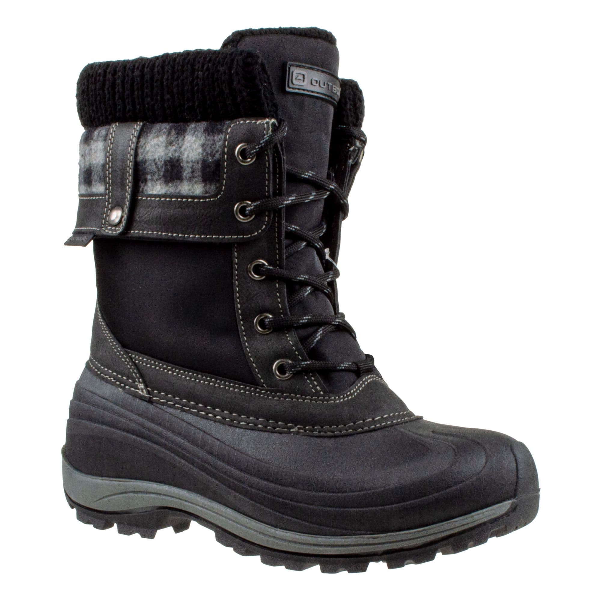 Bottes d hiver isolees hydrofuges poignets en tricot confortable Outbound Muskoka pour femmes noir Canadian Tire