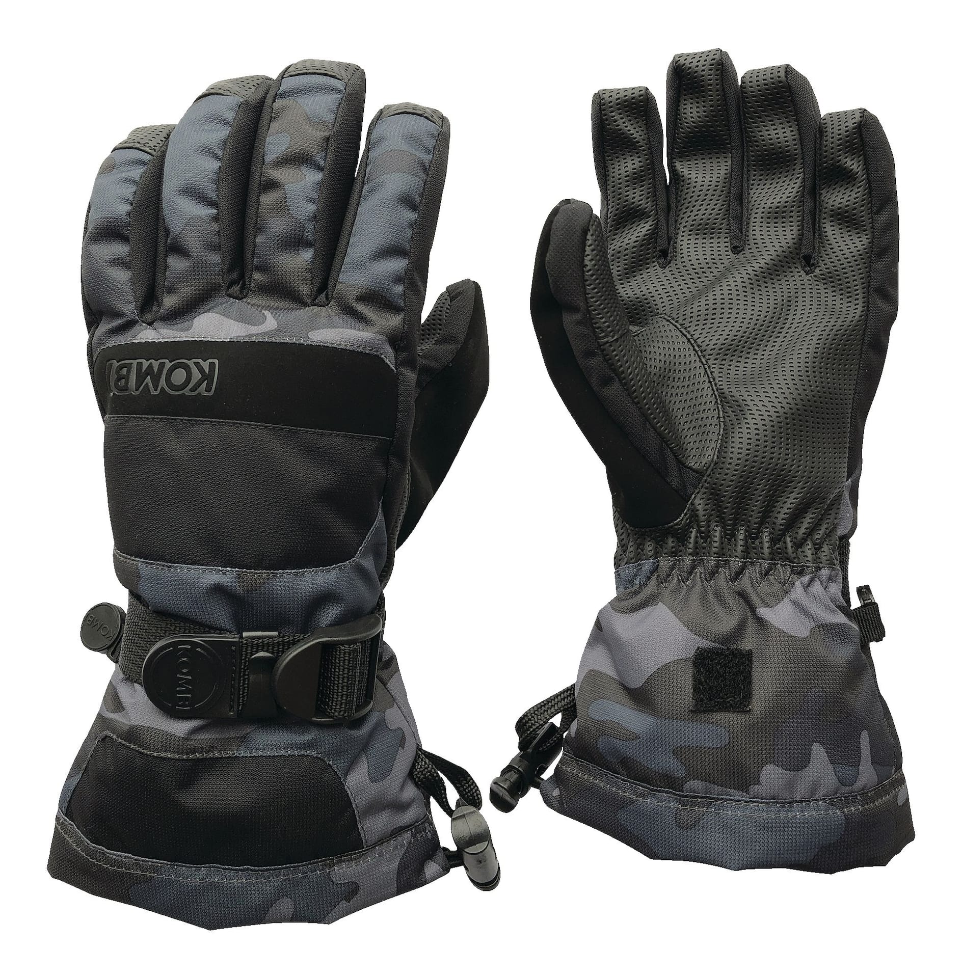 Kombi Junior Kids Thermal Insulated Winter Ski Snowboard Gloves Waterproof,  Black Camo