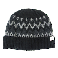 Woods Men's Fleece Lined Nordic Knit Toque Beanie Hat Winter Ski/Snow Sports, Navy/Olive Front_Flat