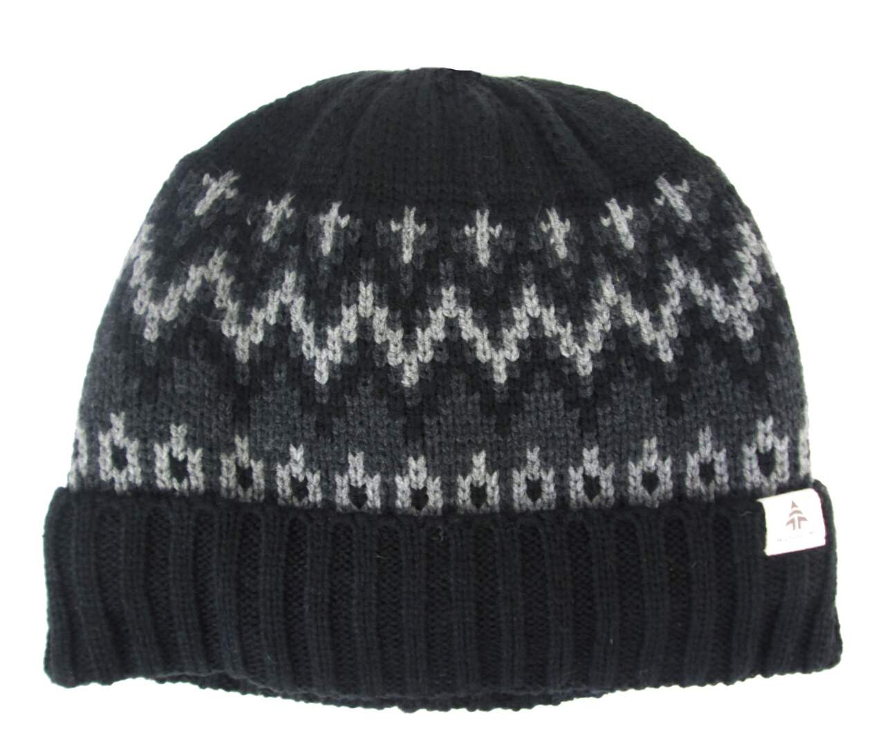 Woods Men's Fleece Lined Nordic Knit Toque Beanie Hat Winter Ski/Snow  Sports, Navy/Olive