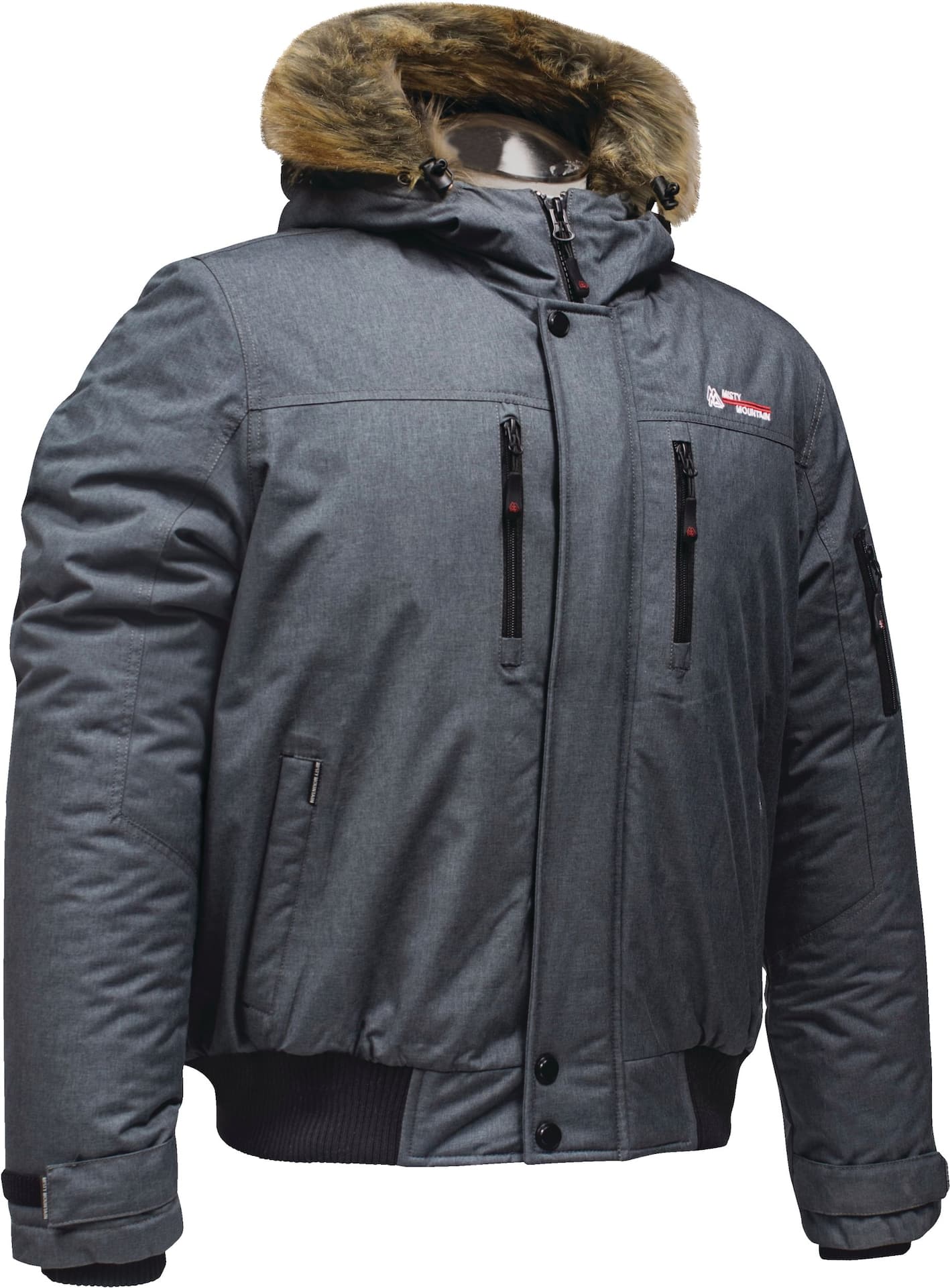 Misty Mountain Men's BlackIce Hooded Winter Parka Style Bomber Jacket  Insulated Waterproof