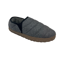 Outbound Men's Puffy Lined Slippers, Grey Front_Angled_Right