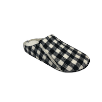 Outbound Women's Lightweight Fleece-Lined Slippers, Plaid Front_Angled_Right