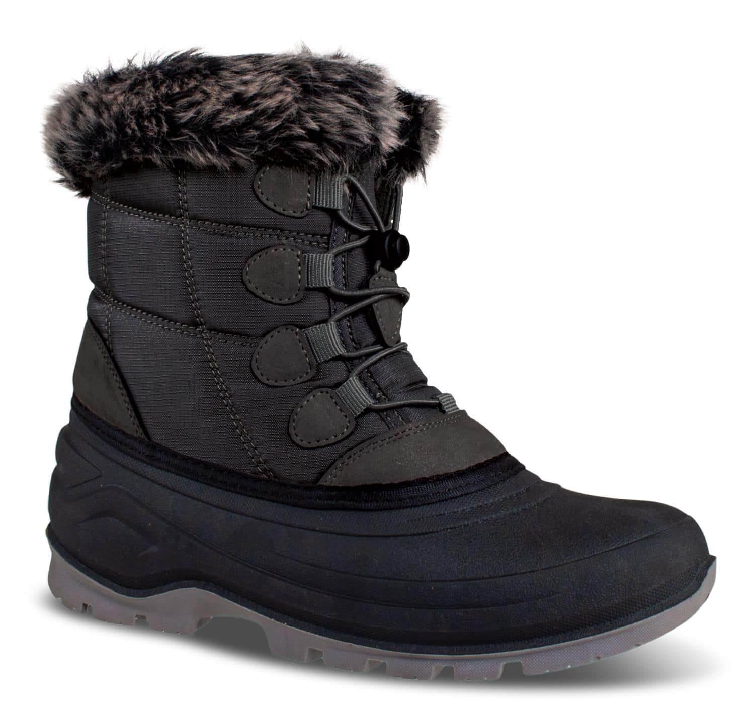 Outbound Women's Faux-Fur Insulated Winter Boots, Black