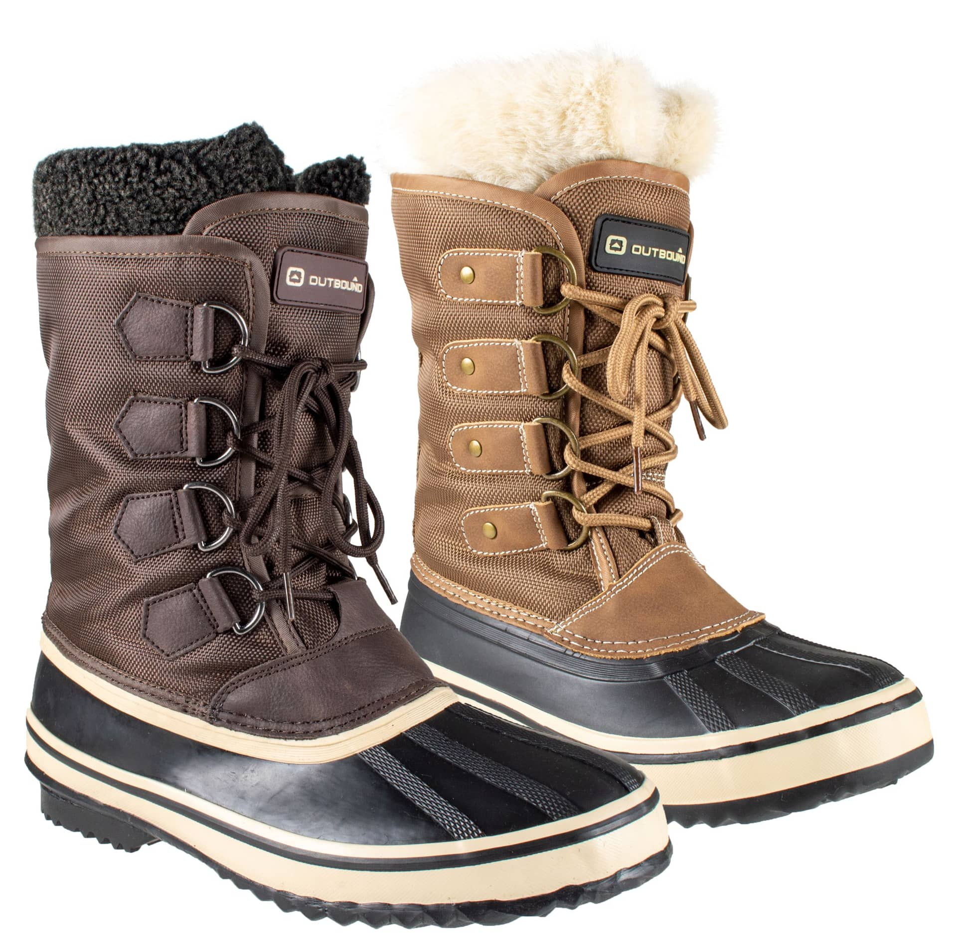 Outbound Women's Insulated Waterproof Nylon/Rubber Winter Snow Boots Faux  Fur/Felt Lining