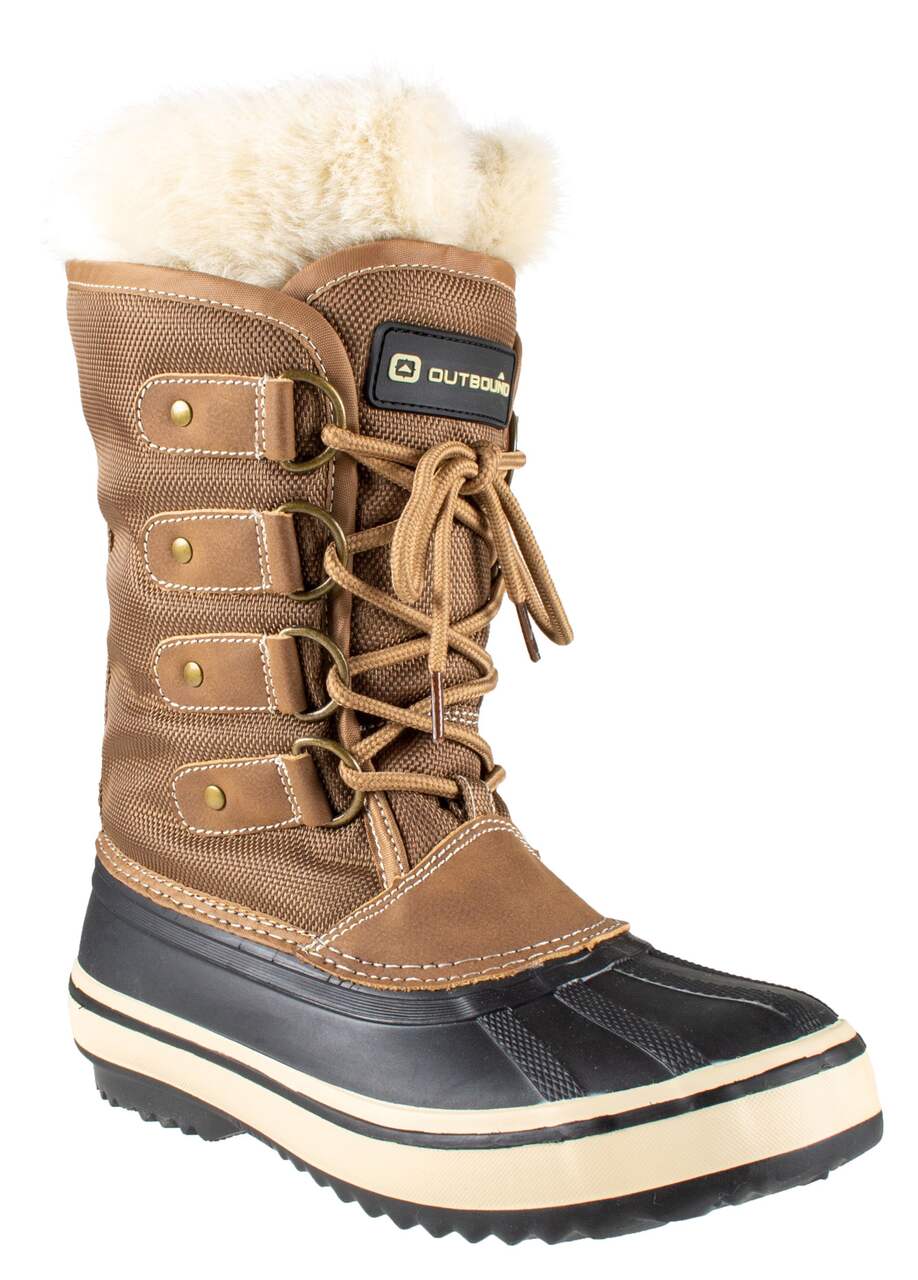 Outbound Women's Insulated Waterproof Nylon/Rubber Winter Snow Boots Faux  Fur/Felt Lining