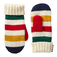 Mitaines aux rayures de La Baie d'Hudson, unisexe/adulte, grand, blanc Composite_or_Mixed