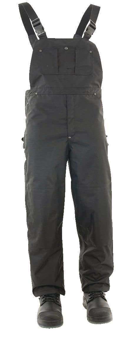 Forcefield Men's Dry Core Industrial Waterproof Rain Bib Overalls,  Breathable, Black