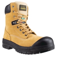Bottes de travail en cuir Altra Connor CSA à bouts en acier, protections durables sur les bouts, hommes, 8 po de hauteur, blé Front_Three_Fourths_Angled_Right