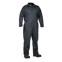 Forcefield Twill Work Coverall with Multiple Pockets and Full Zip, Navy Blue Front_Three_Fourths_Angled_Right