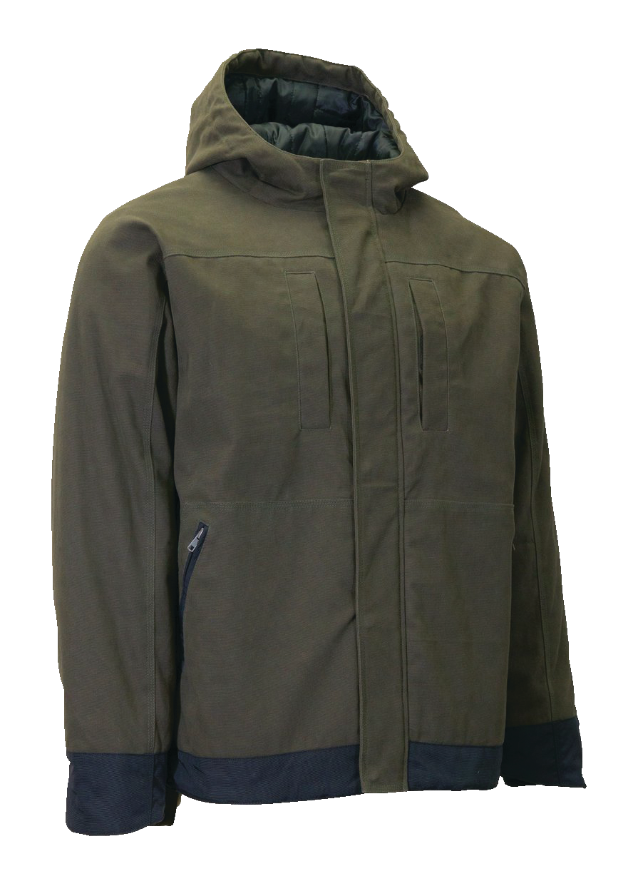 Forcefield Insulated Cotton Canvas Work Jacket/Parka with Multi Pockets,  Khaki Green