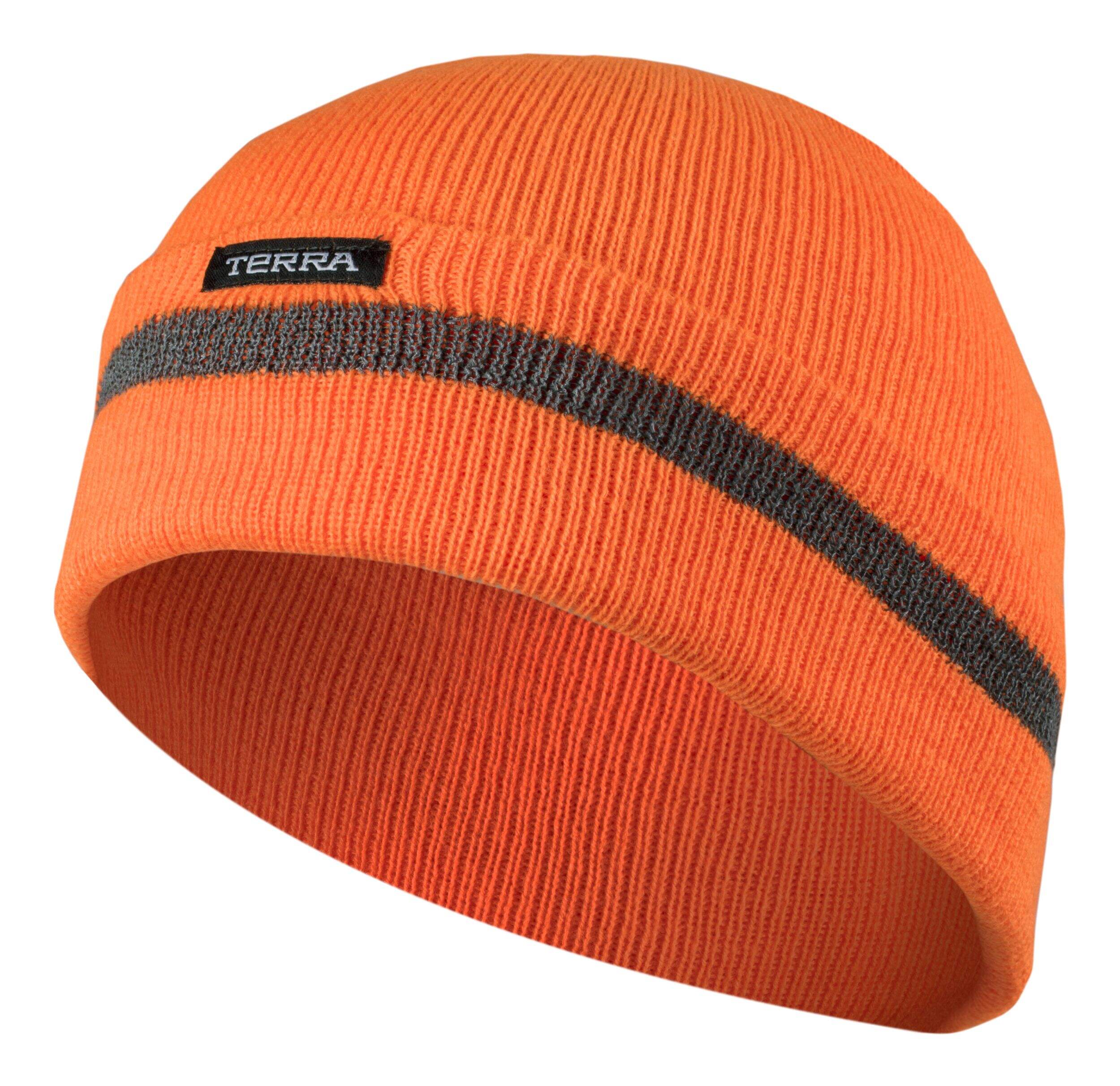 Terra Hi-Vis Knit Hat/Toque, One Size, Orange Front_Angled_Left