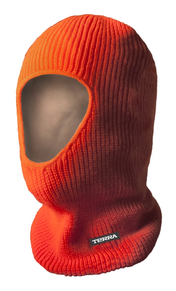 Terra HiVis Knit Balaclava for Full Face Coverage, One Size, Orange
