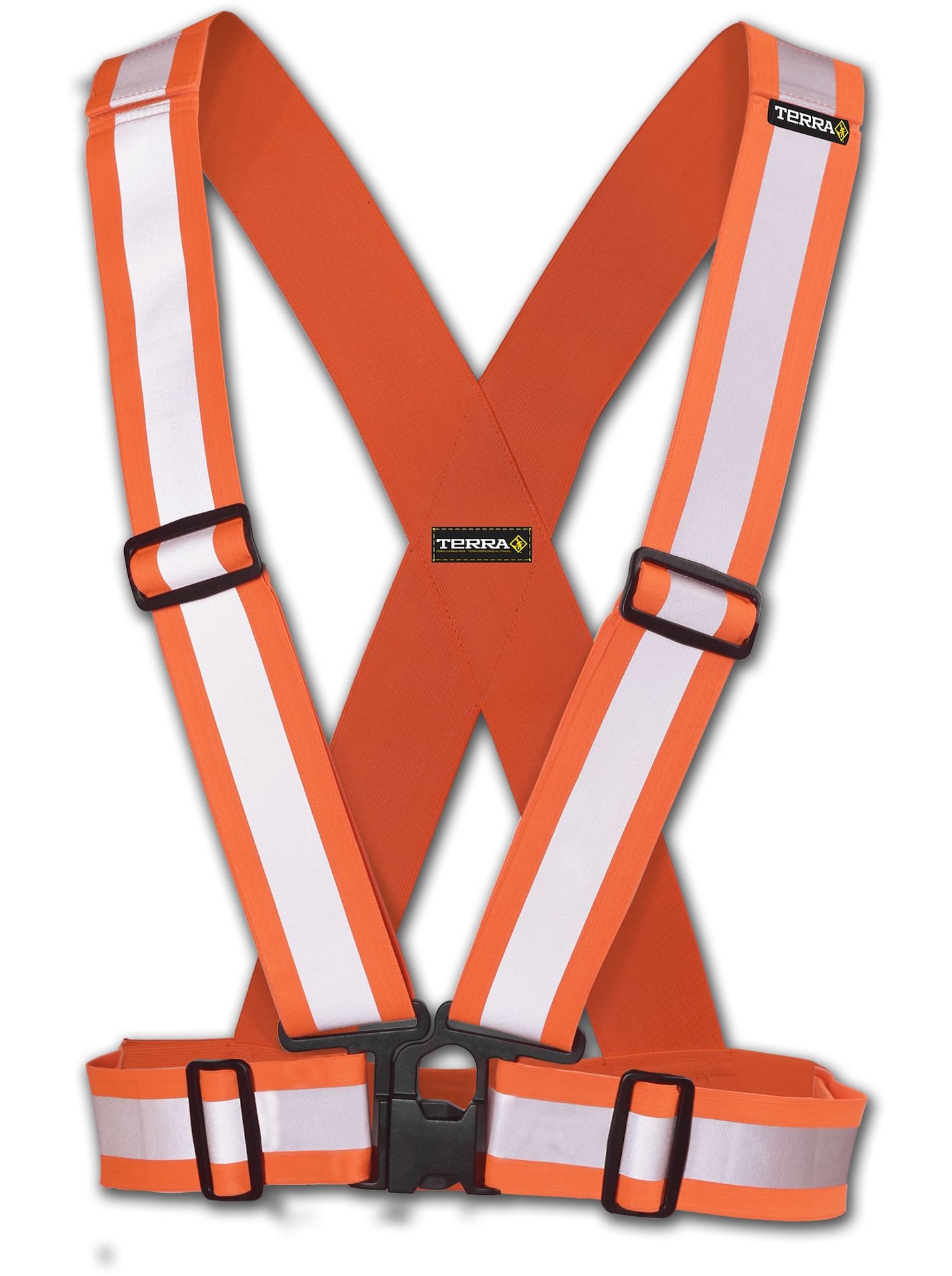 Hi-Vis Safety Belt with Adjustable Waist and Chest Straps, One Size, Orange Terra