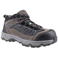Chaussures de randonnée basses Altra Valli CSA à bouts en acier pour femmes, protections sur les talons et les bouts, gris Front_Three_Fourths_Angled_Right