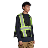 Terra Hi-Vis 5-Point Tear Away Vest, Black Front_Three_Fourths_Angled_Right