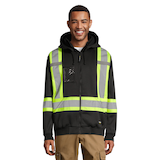 Terra Hi-Vis Fleece Hoodie, Black Front_Flat