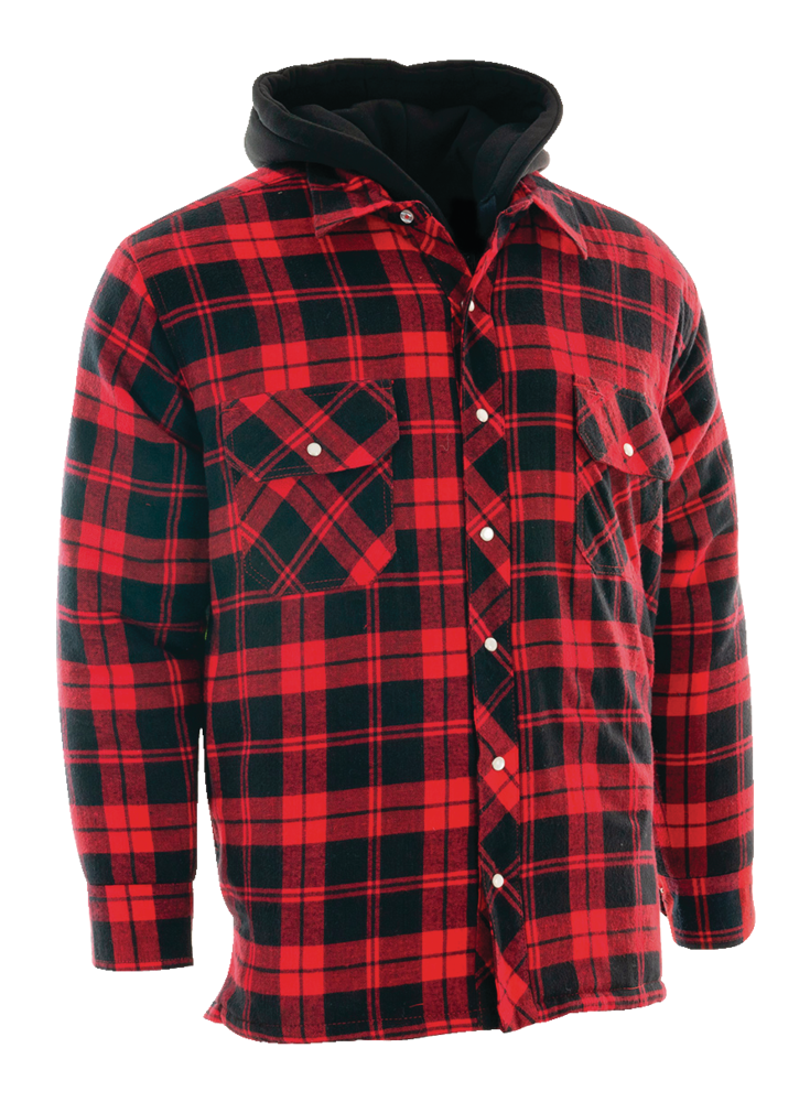 hooded flannel work jacket