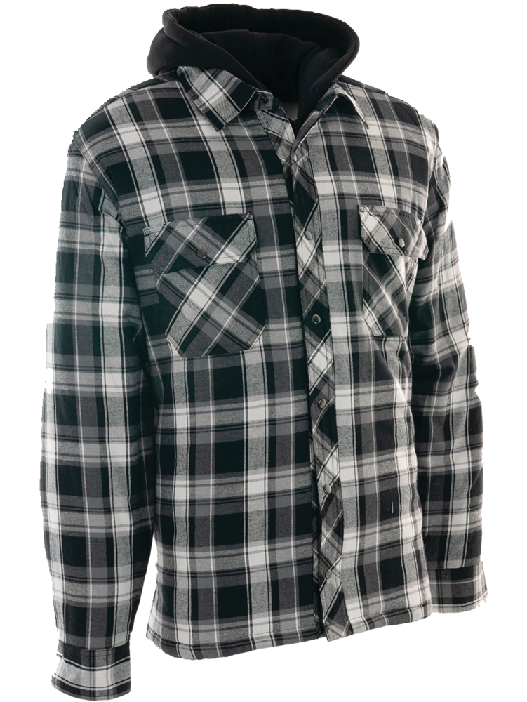 Hooded lined hot sale flannel shirts