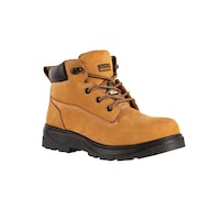 Altra Meech Women's CSA Steel Plate Leather Work Boots, 6-in high, Wheat Front_Three_Fourths_Angled_Right