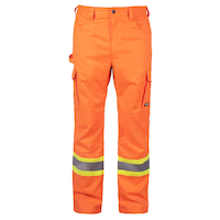 Pantalon de travail cargo extensible Terra pour hommes, orange, entrejambe de 32 po