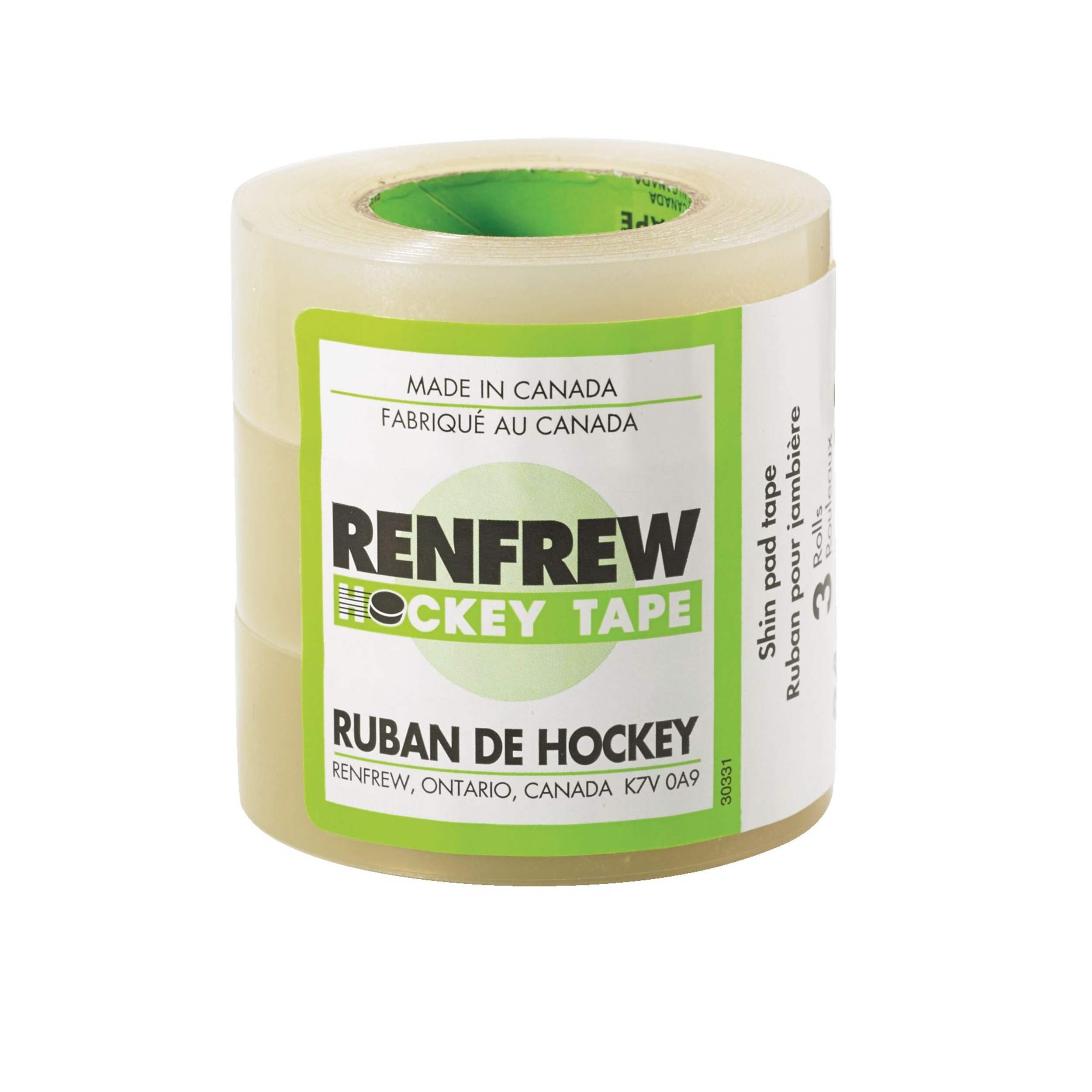 Renfrew Waterproof Hockey Tape, Clear, 24-mm x 15-m, 3-pk Front_Elevated