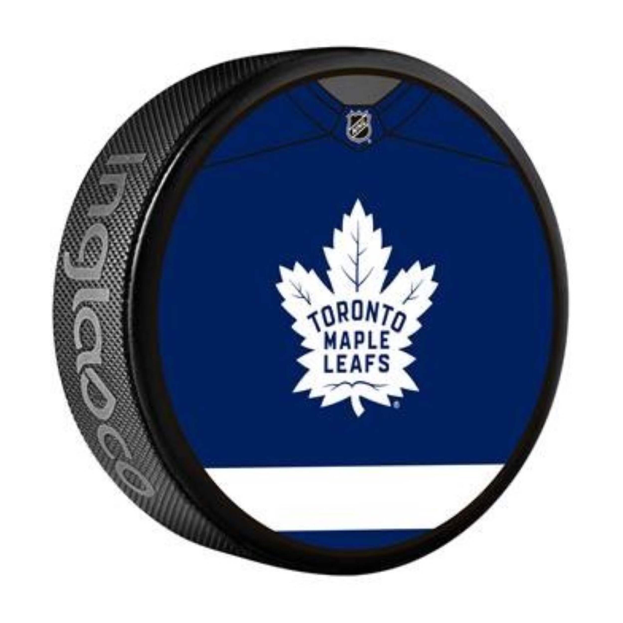Rondelle de hockey souvenir de la LNH, Maple Leafs de Toronto, 6 oz Front_Three_Fourths_Angled_Right