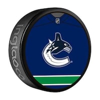 NHL Vancouver Canucks Souvenir Hockey Puck, 6-oz Front_Three_Fourths_Angled_Right