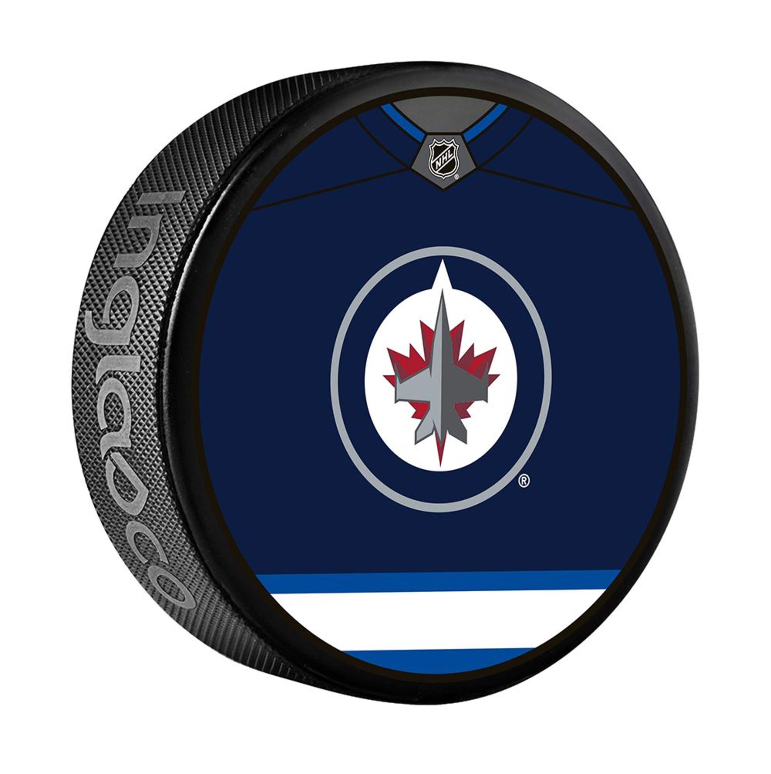 NHL Winnipeg Jets Souvenir Hockey Puck, 6-oz Front_Three_Fourths_Angled_Right